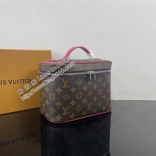 LV路易威登2023专柜新款M42265梅红 LV老花Nice化妆包 ydh5429